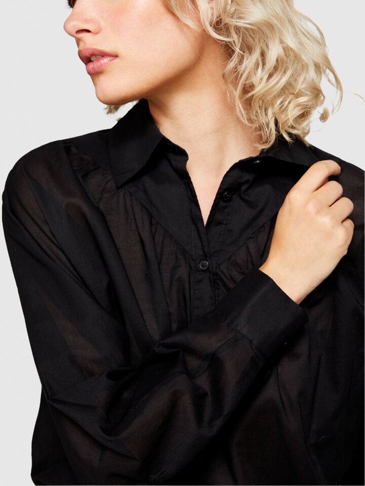 Oversized blouse - women's blouses - Black | Sisley image number 5